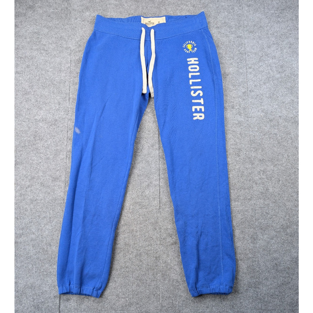 Vintage Y2K Hollister Joggers Womens Medium Blue Sweatpants Athleisure Embroider